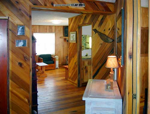 Hallway from kitchen to living room.