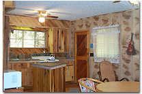 Jackson Run kitchen features slate stone center island and countertops.