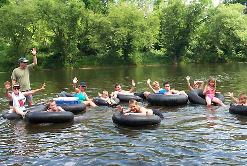 Enjoy tubing on the river.